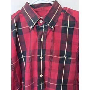 Fairway & Greene Large L Longsleeve‎ Buttonup Shirt Red Black Yellow Plaid